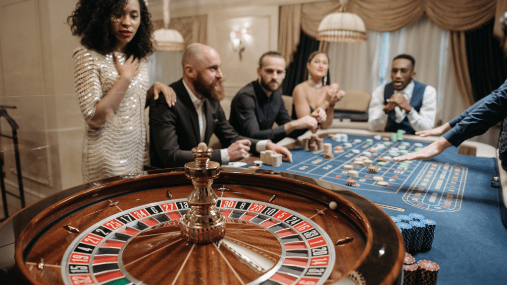 A man playing roulette in a casino