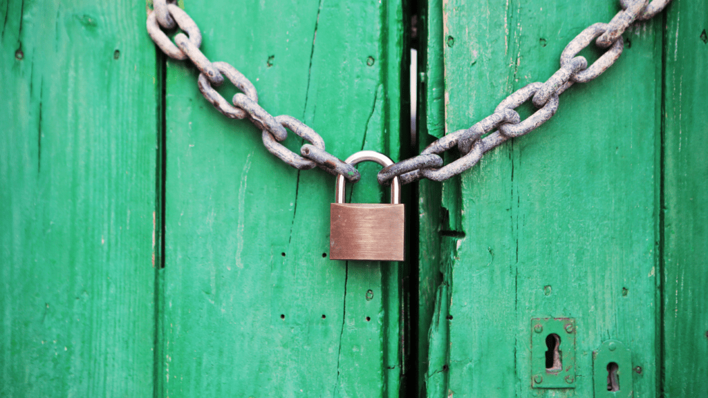 a lock and padlock